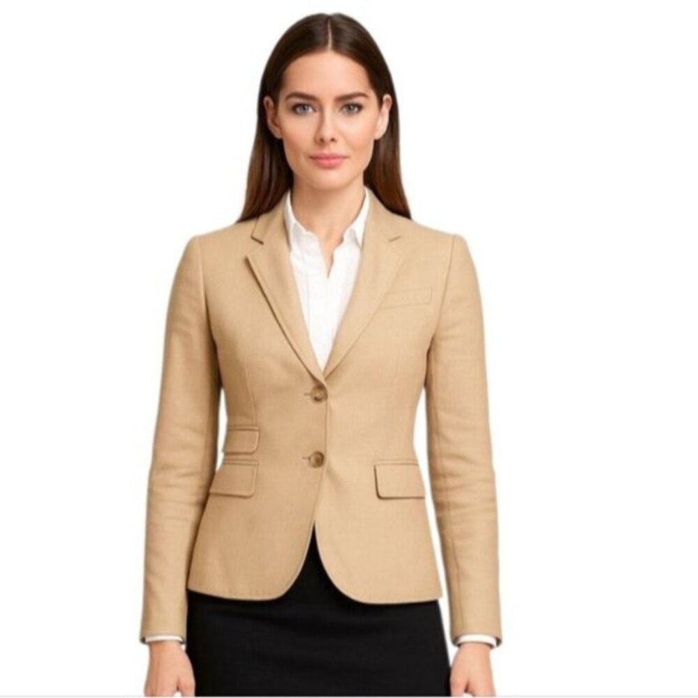 J.Crew Tan Schoolboy Single Breasted Blazer